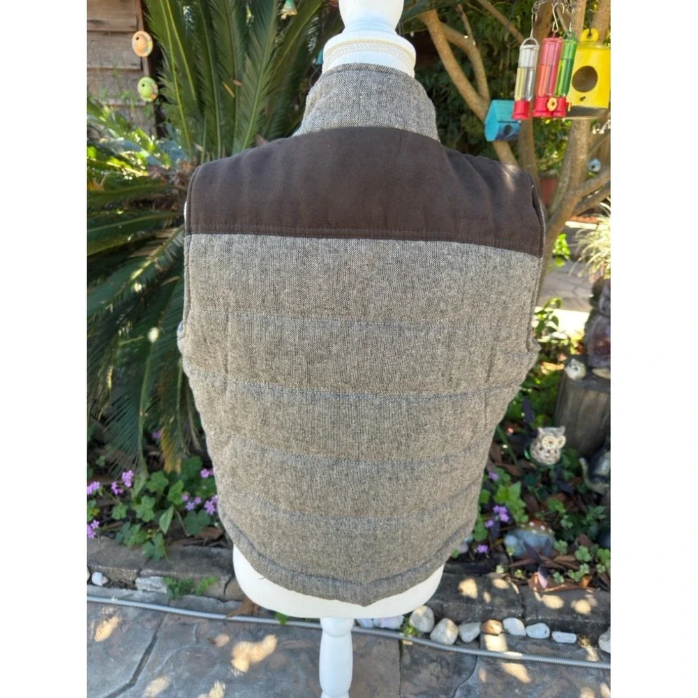 Ci Sono DV538 Gray Brown Western Wool Blend Snap Vest Size M/L